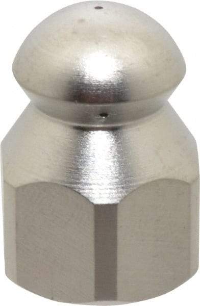 Value Collection - 4,200 psi Fixed, Stainless Steel, Sewer Pressure Washer Nozzle - 6mm Orifice Diam, 1/4" Thread, FPT, Polished - Apex Tool & Supply
