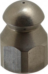 PRO-SOURCE - 4,200 psi Fixed, Stainless Steel, Sewer Pressure Washer Nozzle - 8mm Orifice Diam, 1/4" Thread, FPT, Polished - Apex Tool & Supply