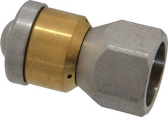PRO-SOURCE - 3,000 psi Rotating, Stainless Steel, Sewer Pressure Washer Nozzle - 8mm Orifice Diam, 1/4" Thread, FPT, Polished - Apex Tool & Supply