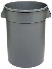 Continental - 32 Gal Gray Round Trash Can - Polyethylene - Apex Tool & Supply