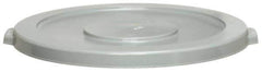 Continental - Round Lid for Use with 44 Gal Round Trash Cans - Gray, Polyethylene, For Huskee Trash Cans - Apex Tool & Supply