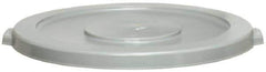 Continental - Round Lid for Use with 32 Gal Round Trash Cans - Gray, Polyethylene, For Huskee Trash Cans - Apex Tool & Supply
