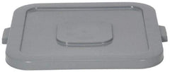 Continental - Square Lid for Use with 48 Gal Square Trash Cans - Gray, Structolene, For Huskee Trash Cans - Apex Tool & Supply