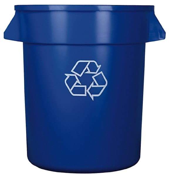Continental - 20 Gal Blue Round Recycling Container - Polyethylene - Apex Tool & Supply