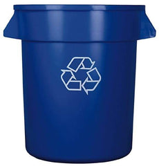 Continental - 20 Gal Blue Round Recycling Container - Polyethylene - Apex Tool & Supply