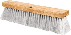 PRO-SOURCE - 14" General Purpose Polypropylene Push Broom - 3" Bristle Length, Wood Block, Threaded Handle Connection, Handle Sold Separately - Apex Tool & Supply
