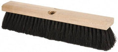 PRO-SOURCE - 14" General Purpose Horsehair Push Broom - 3" Bristle Length, Wood Block, Threaded Handle Connection, Handle Sold Separately - Apex Tool & Supply