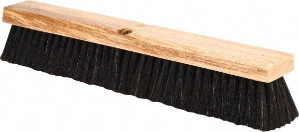 PRO-SOURCE - 18" General Purpose Horsehair Push Broom - 3" Bristle Length, Wood Block, Threaded Handle Connection, Handle Sold Separately - Apex Tool & Supply