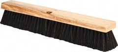 PRO-SOURCE - 18" General Purpose Horsehair Push Broom - 3" Bristle Length, Wood Block, Threaded Handle Connection, Handle Sold Separately - Apex Tool & Supply