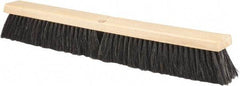 PRO-SOURCE - 24" General Purpose Horsehair Push Broom - 3" Bristle Length, Wood Block, Threaded Handle Connection, Handle Sold Separately - Apex Tool & Supply