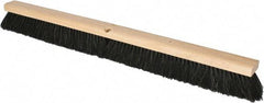 PRO-SOURCE - 36" General Purpose Horsehair Push Broom - 3" Bristle Length, Wood Block, Threaded Handle Connection, Handle Sold Separately - Apex Tool & Supply