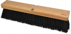 PRO-SOURCE - 14" General Purpose Horsehair Blend Push Broom - 3" Bristle Length, Wood Block, Threaded Handle Connection, Handle Sold Separately - Apex Tool & Supply