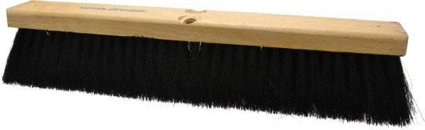PRO-SOURCE - 18" General Purpose Horsehair Blend Push Broom - 3" Bristle Length, Wood Block, Threaded Handle Connection, Handle Sold Separately - Apex Tool & Supply