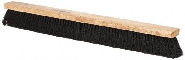 PRO-SOURCE - 30" General Purpose Horsehair Blend Push Broom - 3" Bristle Length, Wood Block, Threaded Handle Connection, Handle Sold Separately - Apex Tool & Supply