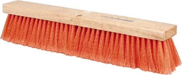 PRO-SOURCE - 18" General Purpose Polypropylene Push Broom - 3" Bristle Length, Wood Block, Threaded Handle Connection, Handle Sold Separately - Apex Tool & Supply