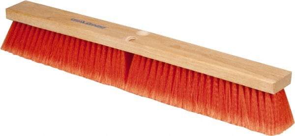 PRO-SOURCE - 24" General Purpose Polypropylene Push Broom - 3" Bristle Length, Wood Block, Threaded Handle Connection, Handle Sold Separately - Apex Tool & Supply