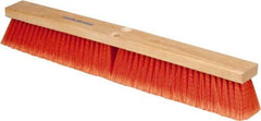PRO-SOURCE - 24" General Purpose Polypropylene Push Broom - 3" Bristle Length, Wood Block, Threaded Handle Connection, Handle Sold Separately - Apex Tool & Supply