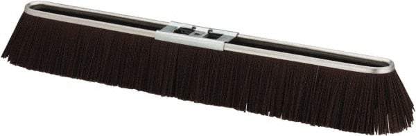 PRO-SOURCE - 24" Rough Surface Polypropylene Push Broom - 3" Bristle Length, Metal Block, Bolt-On Handle Connection - Apex Tool & Supply