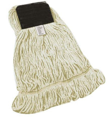 PRO-SOURCE - 5" Green Head Band, Small Blended Fiber Loop End Mop Head - 4 Ply, Clamp Jaw Connection, Use for General Purpose - Apex Tool & Supply