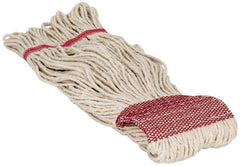 PRO-SOURCE - 5" Red Head Band, Large Cotton Loop End Mop Head - 4 Ply, Clamp Jaw Connection, Use for General Purpose - Apex Tool & Supply
