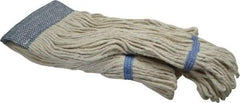 PRO-SOURCE - 5" Blue Head Band, Large Cotton Loop End Mop Head - 4 Ply, Clamp Jaw Connection, Use for Finishing - Apex Tool & Supply