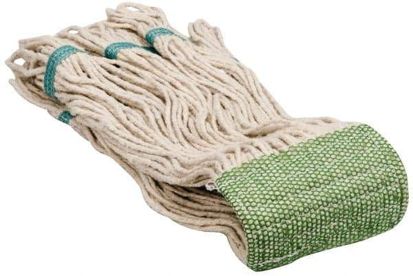 PRO-SOURCE - 5" Green Head Band, Large Cotton Loop End Mop Head - 4 Ply, Clamp Jaw Connection, Use for Finishing - Apex Tool & Supply