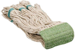 PRO-SOURCE - 5" Green Head Band, Large Cotton Loop End Mop Head - 4 Ply, Clamp Jaw Connection, Use for Finishing - Apex Tool & Supply
