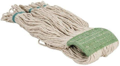PRO-SOURCE - 5" Green Head Band, X-Large Cotton Loop End Mop Head - 4 Ply, Clamp Jaw Connection, Use for Finishing - Apex Tool & Supply