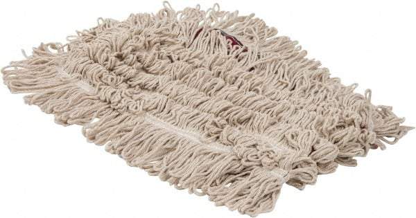 PRO-SOURCE - 36" Long x 5" Wide Yarn Blend Dust Mop Head - Snap-On, Red, Looped Head, Launderable - Apex Tool & Supply