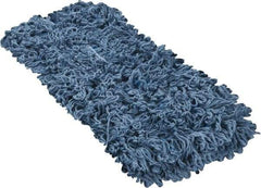 PRO-SOURCE - 18" Long x 5" Wide Yarn Blend Dust Mop Head - Snap-On, Blue, Looped Head - Apex Tool & Supply