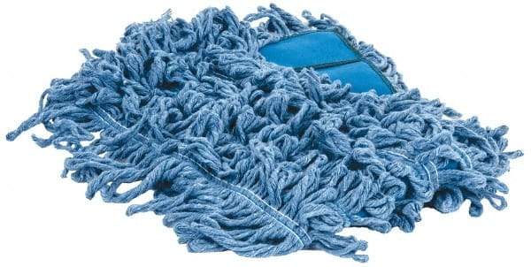 PRO-SOURCE - 24" Long x 5" Wide Yarn Blend Dust Mop Head - Snap-On, Blue, Looped Head - Apex Tool & Supply