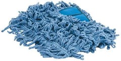 PRO-SOURCE - 24" Long x 5" Wide Yarn Blend Dust Mop Head - Snap-On, Blue, Looped Head - Apex Tool & Supply