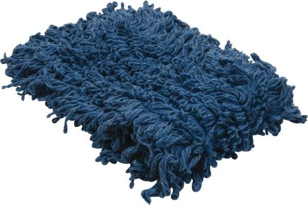 PRO-SOURCE - 36" Long x 5" Wide Yarn Blend Dust Mop Head - Snap-On, Blue, Looped Head - Apex Tool & Supply