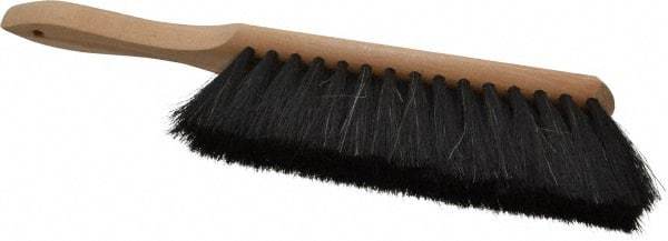 PRO-SOURCE - Horsehair Counter Duster - 2-1/2" Bristle Length, 8" Long Head, Hardwood Handle, Black - Apex Tool & Supply