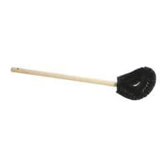 Made in USA - 15" OAL Toilet Bowl Brush - Nylon Bristles, 15" Wood Handle, Black - Apex Tool & Supply