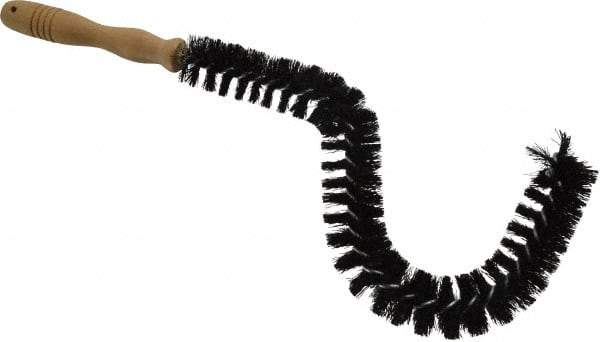 Made in USA - Synthetic Food Service Brush - 6" x 1-1/4" Long x 1-1/4" Wide Head, 6" OAL, Black, Wood Block - Apex Tool & Supply