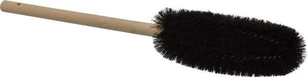 PRO-SOURCE - 3" Diam Bristle Tube Brush - 16" OAL, 6" Head Length, Wood Handle - Apex Tool & Supply