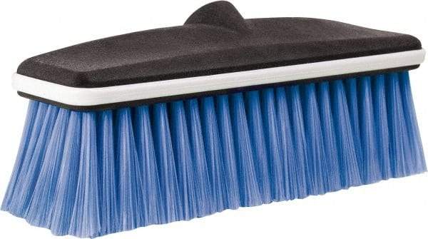 PRO-SOURCE - 10" Overall Length, Vehicle Wash Brush - Blue and Black, Plastic Bristles - Apex Tool & Supply