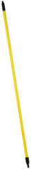PRO-SOURCE - 60 x 1" Fiberglass Handle for Push Brooms - Threaded Connection, Yellow - Apex Tool & Supply