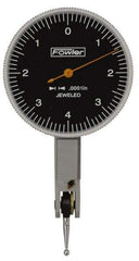 Fowler - 0.0001 Inch Dial Graduation, Dial Test Indicator - 1 Inch Black Dial, 0-4-0 Dial Reading - Apex Tool & Supply