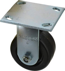 Albion - 4" Diam x 2" Wide x 5-5/8" OAH Top Plate Mount Rigid Caster - Phenolic, 800 Lb Capacity, Roller Bearing, 4 x 4-1/2" Plate - Apex Tool & Supply