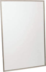 Made in USA - 24 Inch Wide x 36 Inch High, Theft Resistant Rectangular Glass Washroom Mirror - Stainless Steel Frame - Apex Tool & Supply