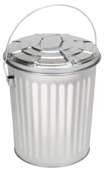 PRO-SOURCE - Galvanized Metal Pail with Lid - Galvanized Metal, 15-5/16" High - Apex Tool & Supply