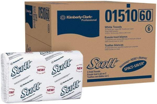 Scott - 1 Ply White C-Fold Paper Towels - 10-1/8" Wide - Apex Tool & Supply