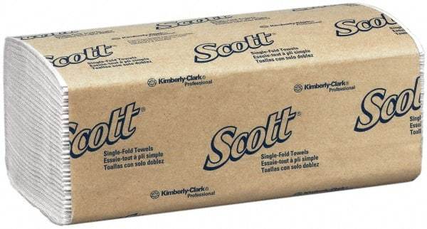 Scott - 1 Ply White Single-Fold Paper Towels - 9-1/4" Wide - Apex Tool & Supply