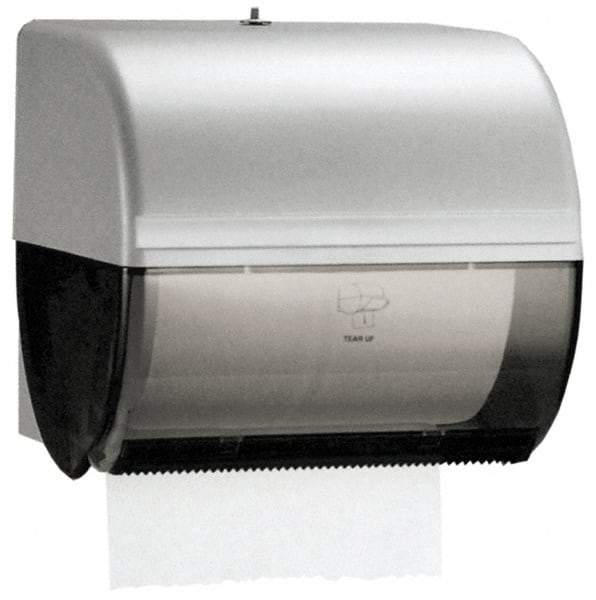 Kimberly-Clark Professional - Hands Free, Plastic Paper Towel Roll Cabinet - 10" High x 10-1/2" Wide, 1 Roll 8", Smoke (Color) - Apex Tool & Supply