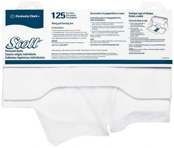Scott - 18" Long x 15" Wide White Toilet Seat Covers - For In-Sight Toilet Seat Cover Dispensers, Reflections Toilet Seat Cover Dispensers, Windows Toilet Seat Cover Dispensers - Apex Tool & Supply
