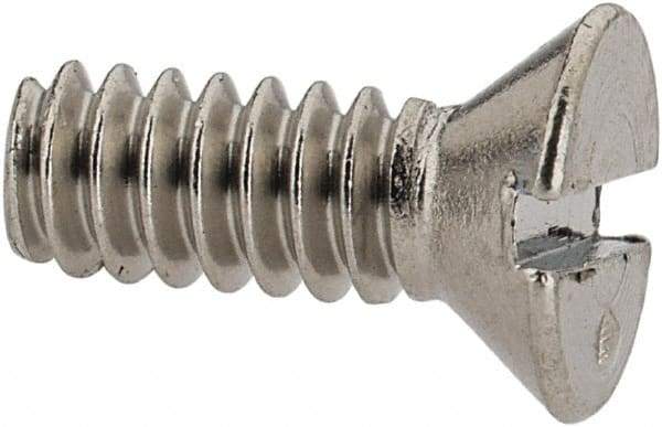Value Collection - #6-32 UNC, 3/8" OAL Slotted Drive Machine Screw - Flat Head, Grade 316 Stainless Steel, Uncoated, Without Washer - Apex Tool & Supply