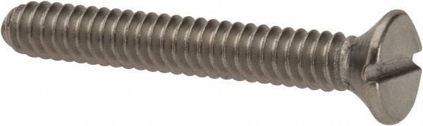 Value Collection - #6-32 UNC, 1" OAL Slotted Drive Machine Screw - Flat Head, Grade 316 Stainless Steel, Uncoated, Without Washer - Apex Tool & Supply