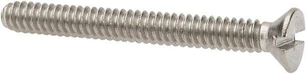 Value Collection - #6-32 UNC, 1-1/4" OAL Slotted Drive Machine Screw - Flat Head, Grade 316 Stainless Steel, Uncoated, Without Washer - Apex Tool & Supply